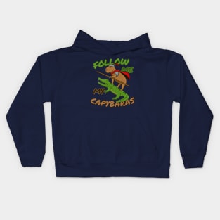 Cute Capybara Knight with Crocodile "Follow Me My Capybaras" Kids Hoodie